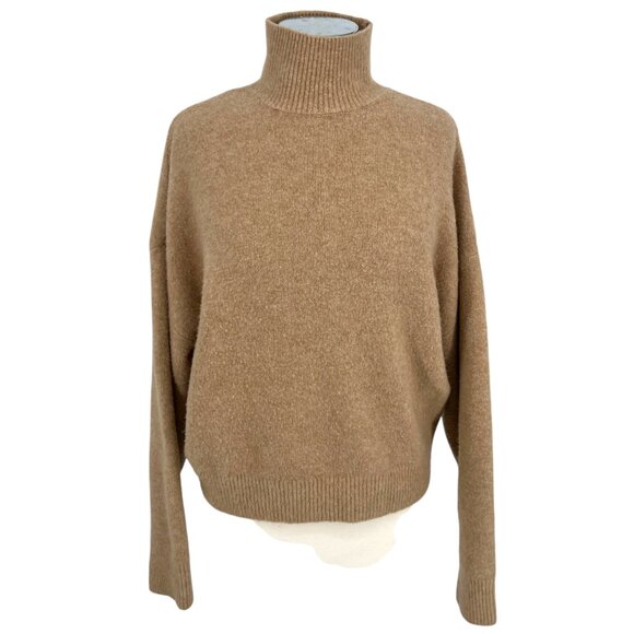Zara Sweaters - Zara Womens Beige Turtleneck High Neck Sweater Wool Blend Size Medium